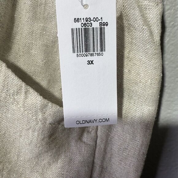 Old Navy High Rise Linen Taper Pants Women’s Size 3X Beige Flax Linen Blend - Picture 8 of 9